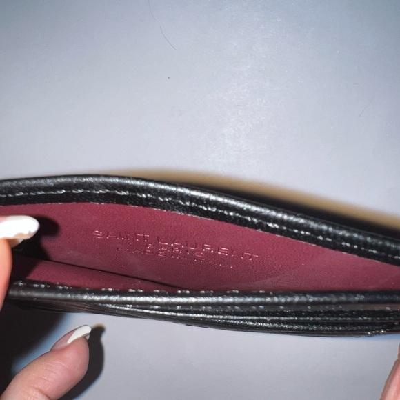 Quilted Black Leather Card Holder - Picture 3 of 3